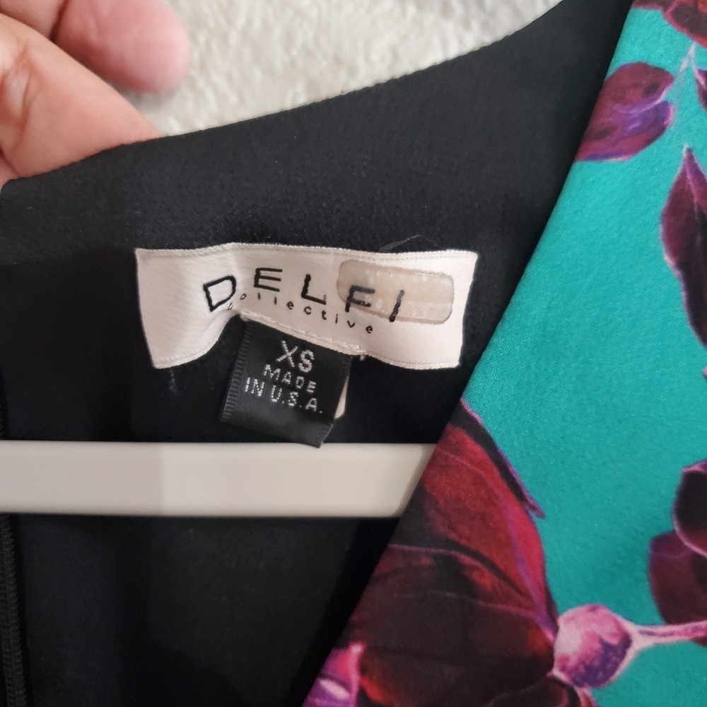 Delfi Collective Floral Ruched Ruffle Mini Dress – XS - Picture 4 of 5